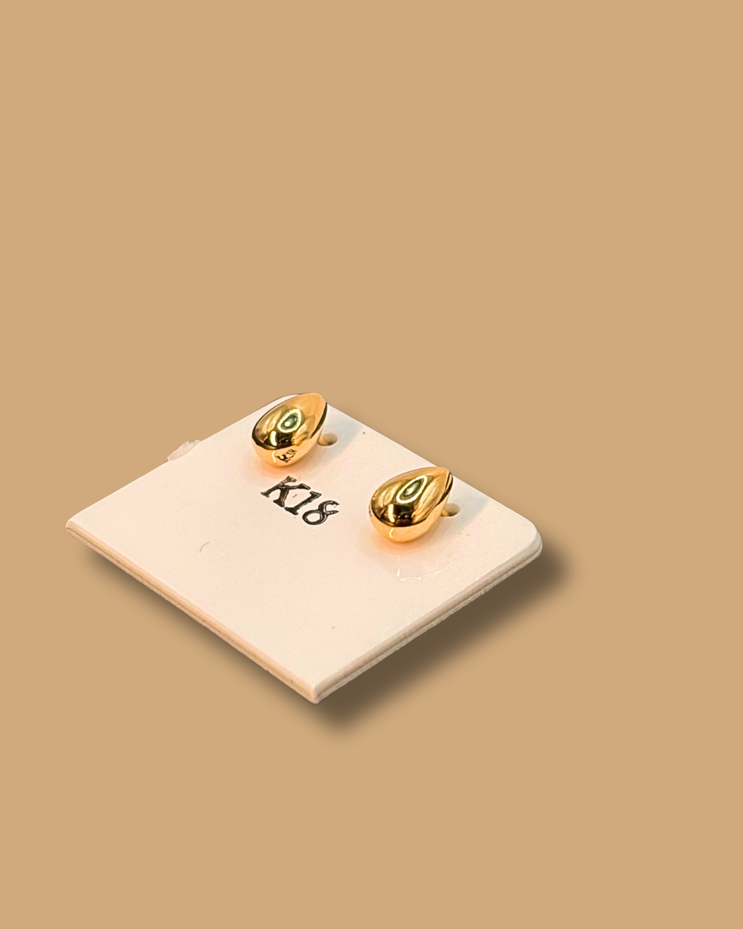 Gold Teardrop Stud Earrings