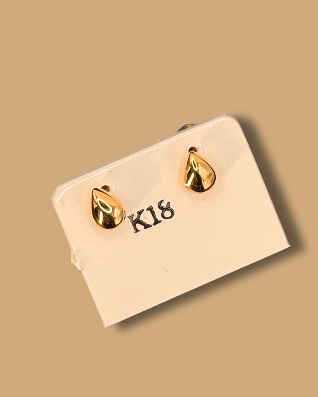 Gold Teardrop Stud Earrings